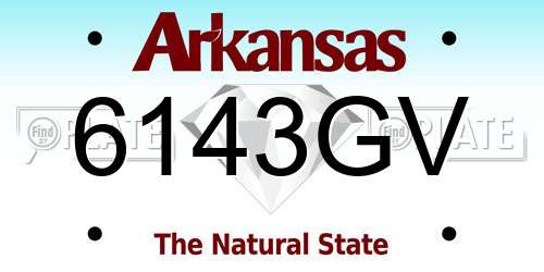 6143GV Arkansas License Plate