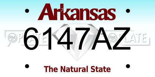 6147AZ Arkansas License Plate