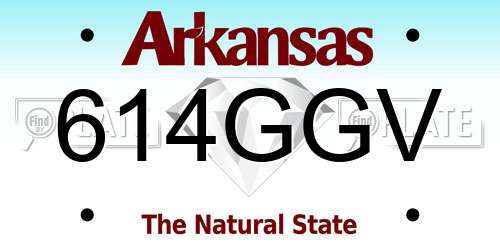 614GGV Arkansas License Plate