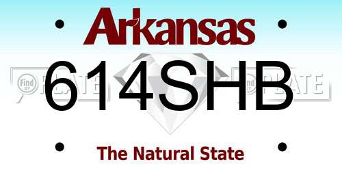 614SHB Arkansas License Plate