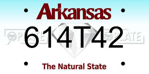614T42 Arkansas License Plate