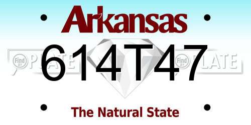 614T47 Arkansas License Plate