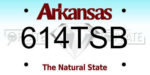 614TSB Arkansas License Plate