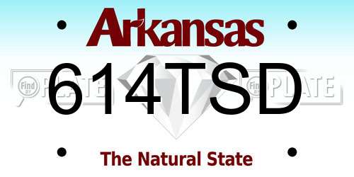 614TSD Arkansas License Plate