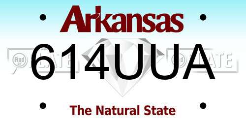 614UUA Arkansas License Plate