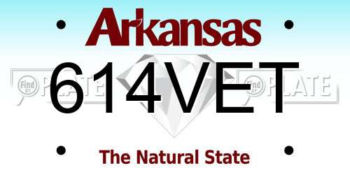 614VET Arkansas License Plate