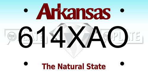 614XAO Arkansas License Plate