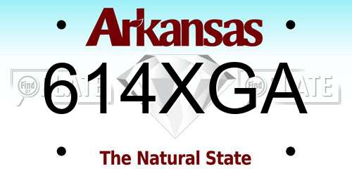 614XGA Arkansas License Plate