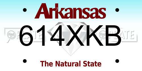 614XKB Arkansas License Plate