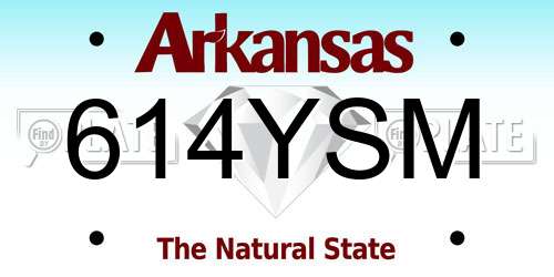614YSM Arkansas License Plate
