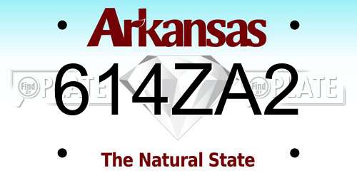 614ZA2 Arkansas License Plate