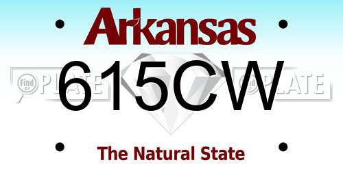 615CW Arkansas License Plate