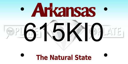 615KI0 Arkansas License Plate