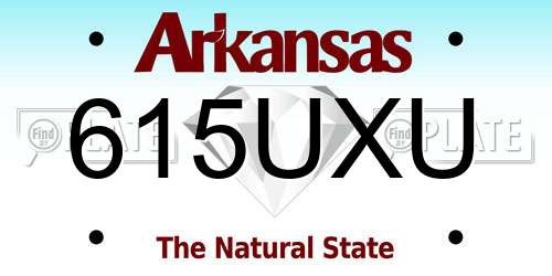 615UXU Arkansas License Plate