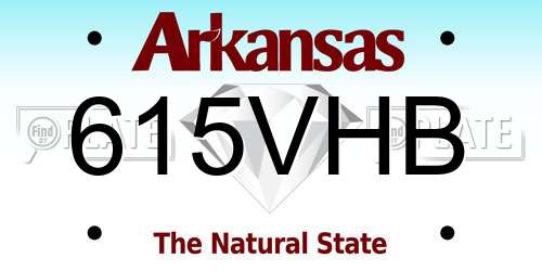 615VHB Arkansas License Plate
