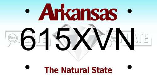 615XVN Arkansas License Plate
