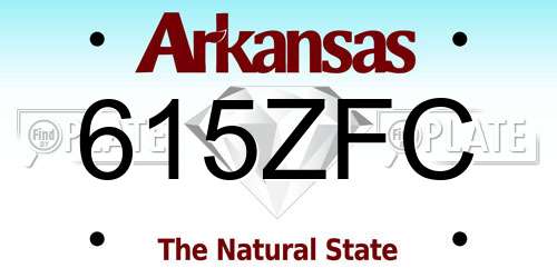 615ZFC Arkansas License Plate