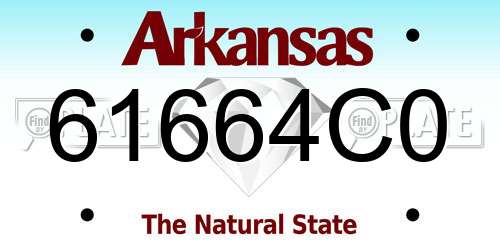 61664C0 Arkansas License Plate