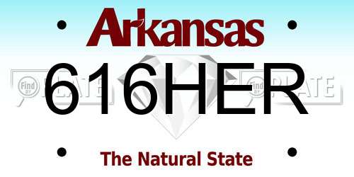 616HER Arkansas License Plate