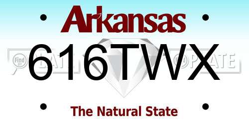 616TWX Arkansas License Plate