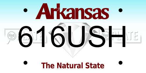 616USH Arkansas License Plate