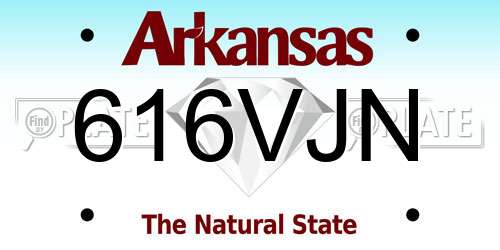 616VJN Arkansas License Plate