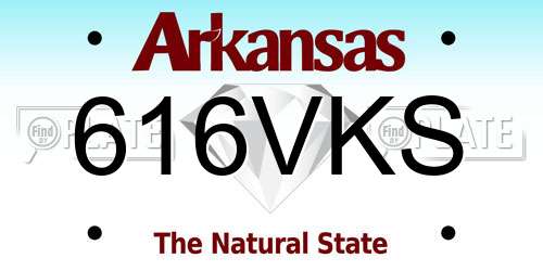 616VKS Arkansas License Plate
