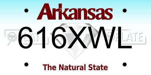 616XWL Arkansas License Plate