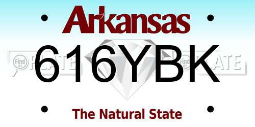 616YBK Arkansas License Plate