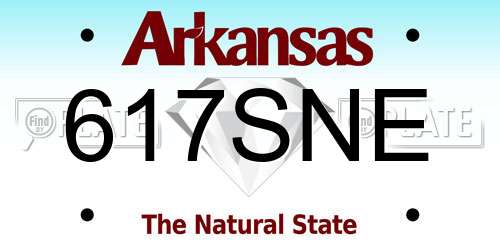 617SNE Arkansas License Plate