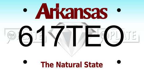 617TEO Arkansas License Plate