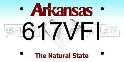 617VFI Arkansas License Plate