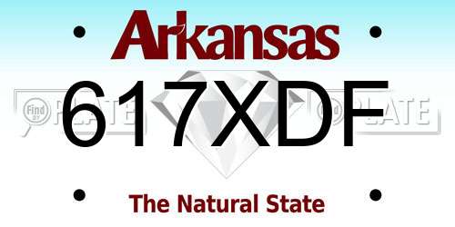 617XDF Arkansas License Plate