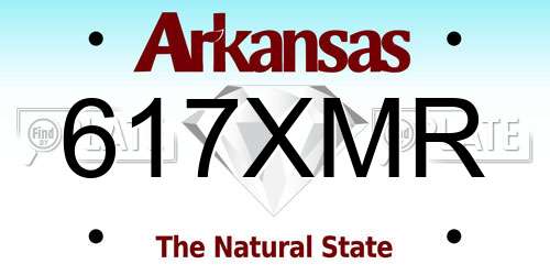 617XMR Arkansas License Plate