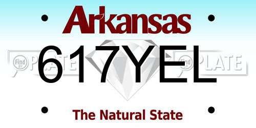617YEL Arkansas License Plate