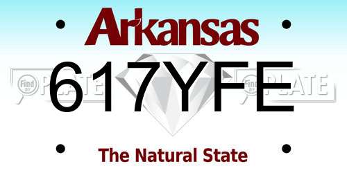 617YFE Arkansas License Plate