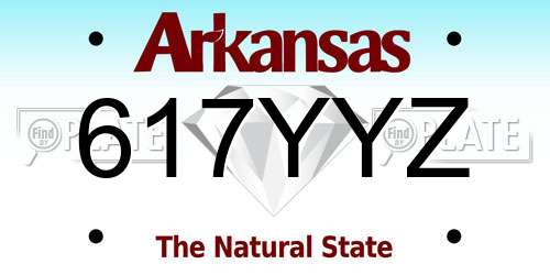 617YYZ Arkansas License Plate