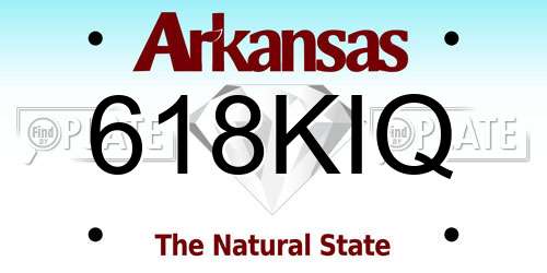 618KIQ Arkansas License Plate