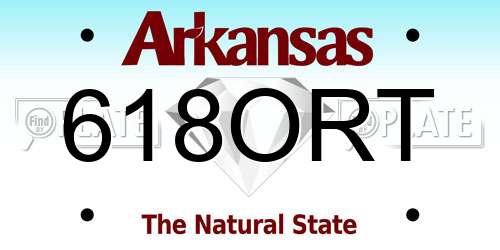 618ORT Arkansas License Plate