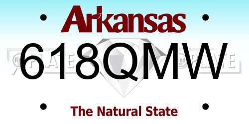 618QMW Arkansas License Plate