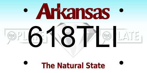 618TLI Arkansas License Plate