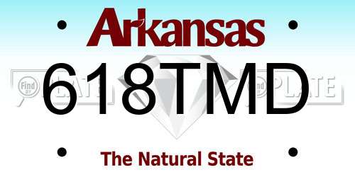 618TMD Arkansas License Plate