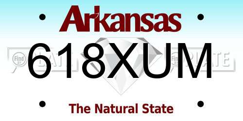618XUM Arkansas License Plate