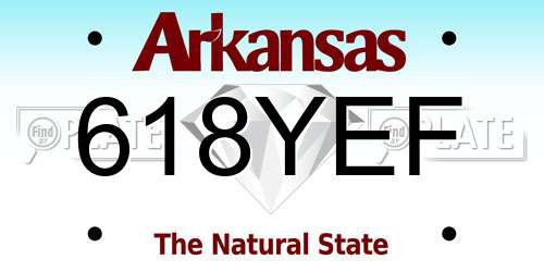 618YEF Arkansas License Plate