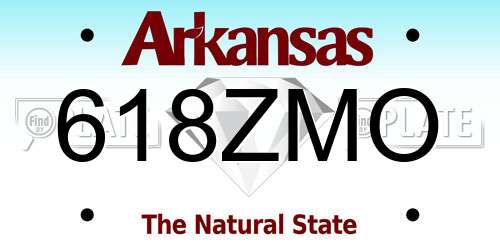 618ZMO Arkansas License Plate