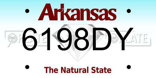 6198DY Arkansas License Plate