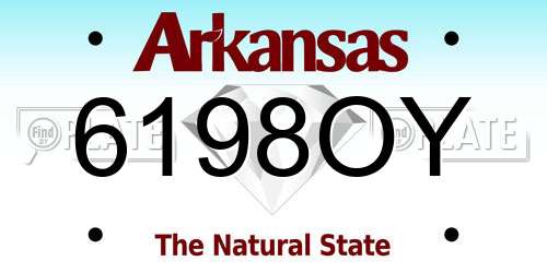 6198OY Arkansas License Plate