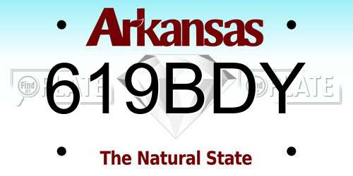 619BDY Arkansas License Plate