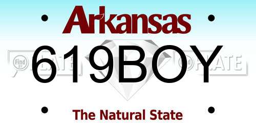 619BOY Arkansas License Plate