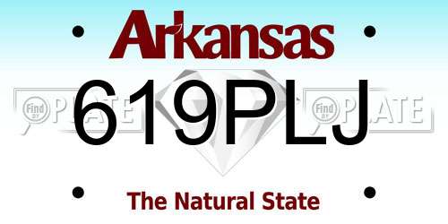 619PLJ Arkansas License Plate